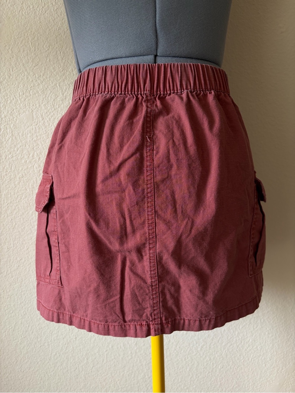 Harlow Rust Cargo Mini Skirt Utility Pocket Stretch Casual Skater Y2K Coastal - Picture 3 of 9